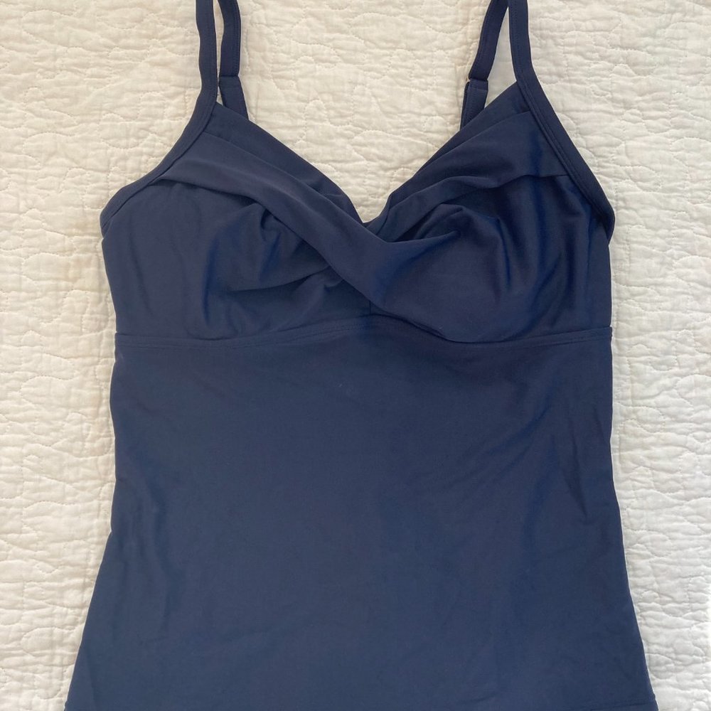 ATHLETA Tankini Top Navy Twister Swimsuit Swim Tank - Picture 4 of 9